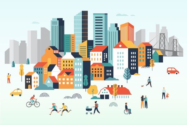 An illustration of people in a community.