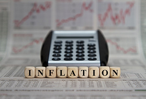 Scrabble letters spell Inflation