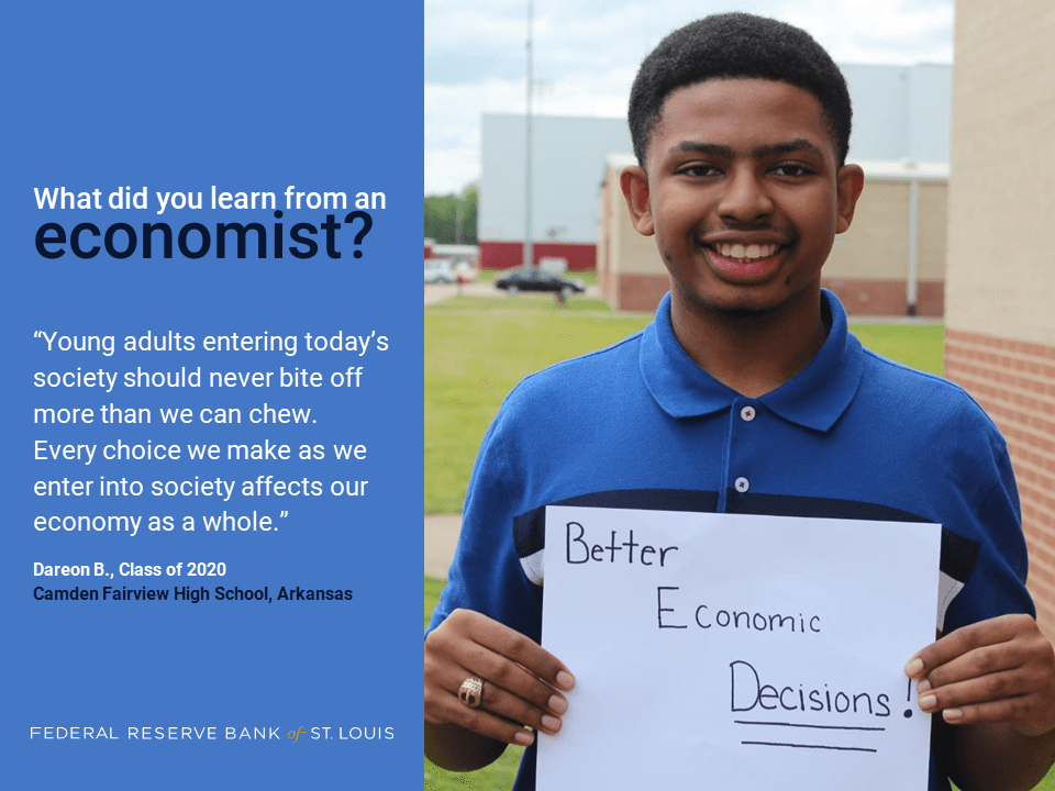 Student Dareon learned to make better economic decisions