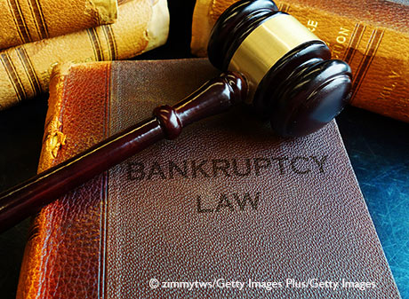 gavel on bankruptcy law book