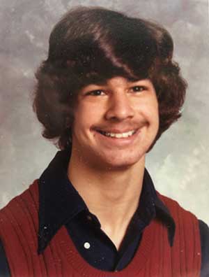 The author circa 1979, sporting long hair in a school picture