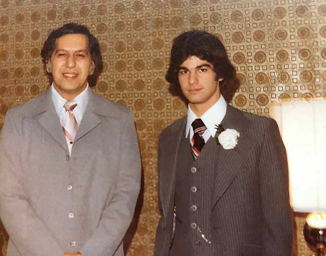Father and son picture, circa 1979, with the author and his dad wearing dress suits