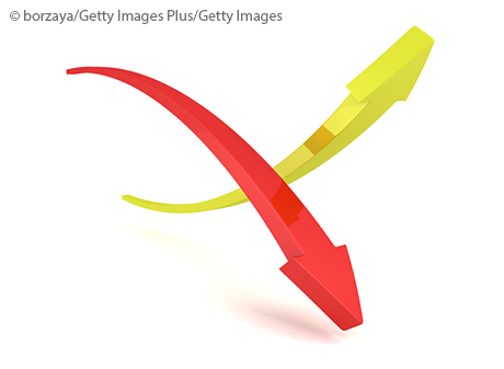 3D up and down arrows