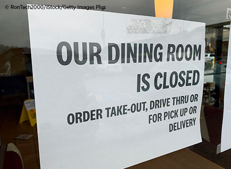 Dining room is closed sign.