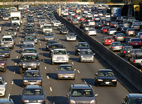 Stock image of traffic jam in Los Angeles