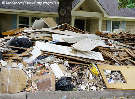 Hurricane Harvey damage to house