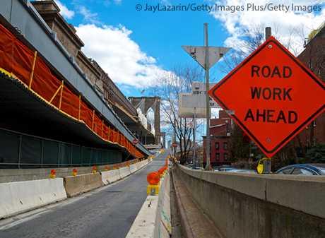 road work ahead sign