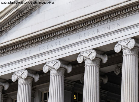 Front of Treasury Department Building