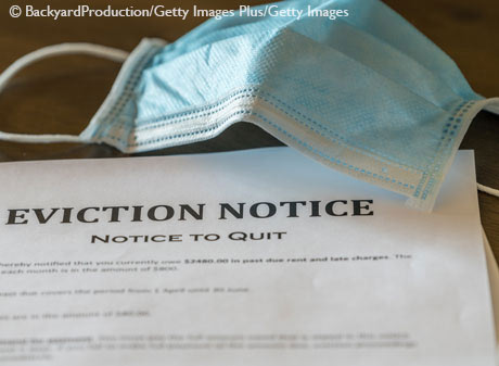 Eviction notice with mask