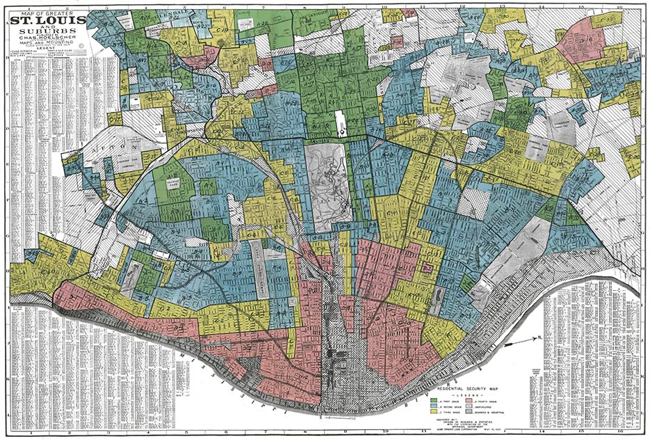 Metropolitan map of St. Louis from the 1930s.