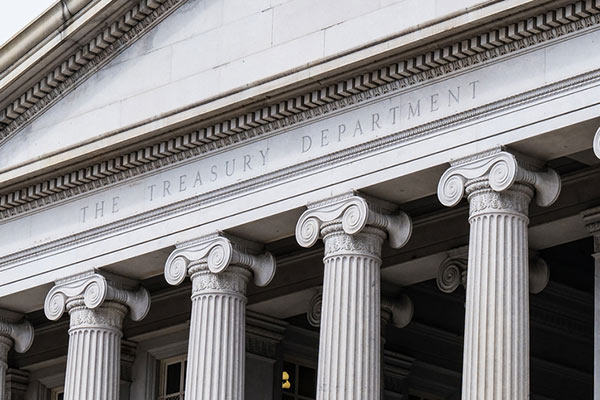 Front of Treasury Department Building