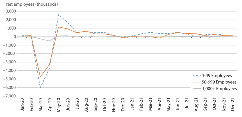 Net Employment Change by Firm Size