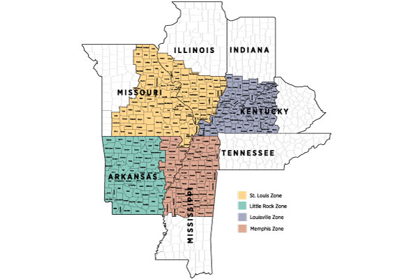 Map of the 8th Federal Reserve District