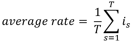 The mathematical equation for calculating the average rate of 30-year mortgages.