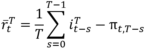 A mathematical equation to calculate the average real mortgage rate.
