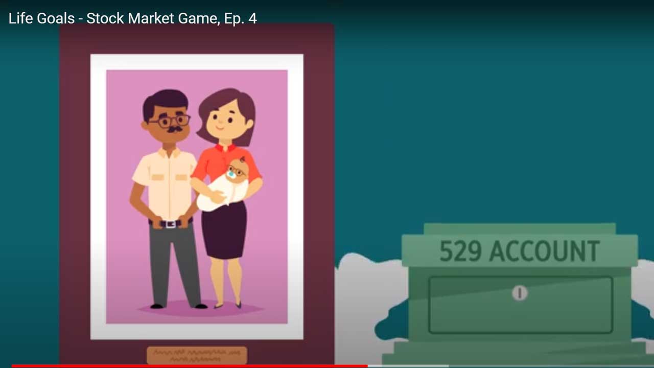 cartoon family portrait and 529 account lockbox