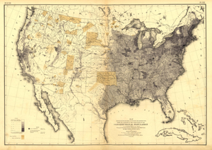 U.S. map showing population in 1870.