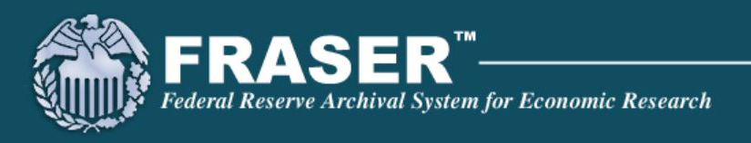 Logo with text that says FRASER, Federal Reserve Archival System for Economic Research.
