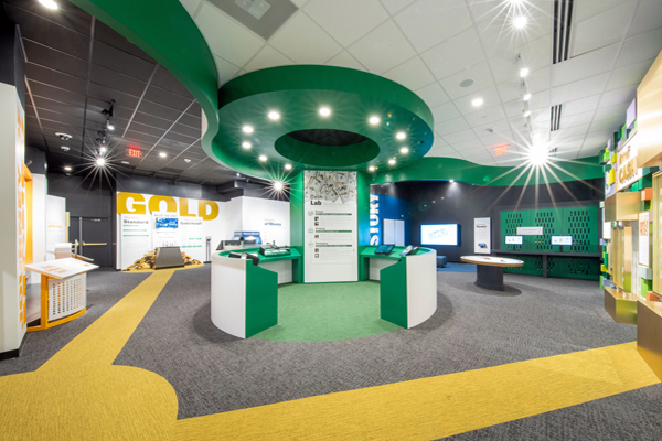 Exhibits inside the vault area of the St. Louis Federal Reserve.