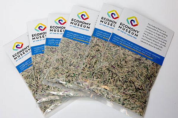 Six bags of shredded money from the Economy Museum