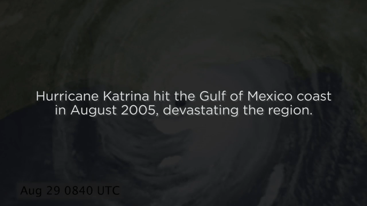 Fed responds to Hurricane Katrina video still, satellite image of storm