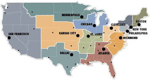 Map of Federal Reserve Districts