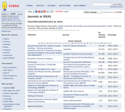 Journals at IDEAS