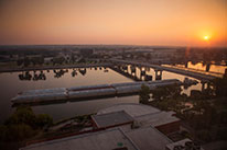 View of the Arkansas River at sunset