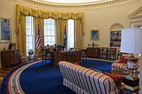 Replica of Clinton Administration oval office at William J. Clinton Presidential Library and Museum
