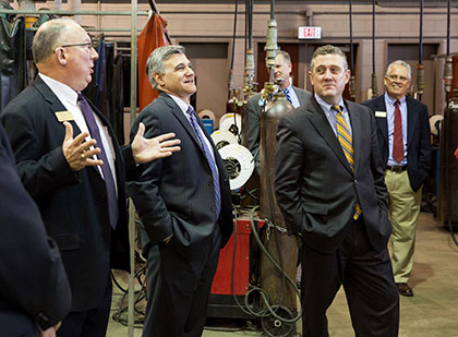 James Bullard, Dave Sapenaro and others at the Baldor Technology Center