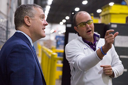 Photo of James Bullard and Joe Tracy, at Dot Foods Inc. Headquarters | St. Louis Fed