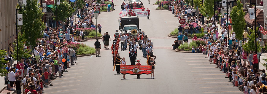 Armed Forces day parade in small town America.