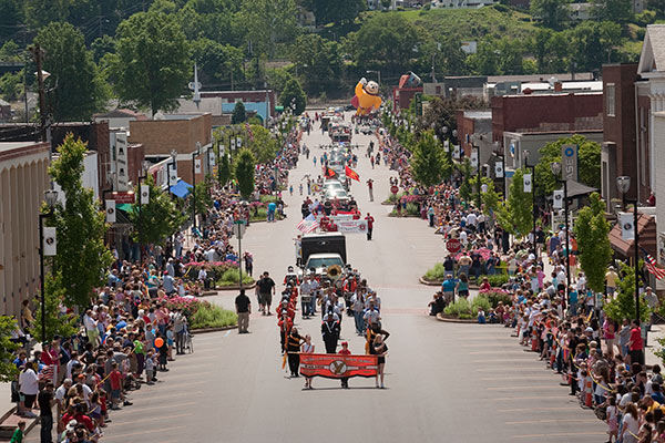 Armed Forces day parade in rural America