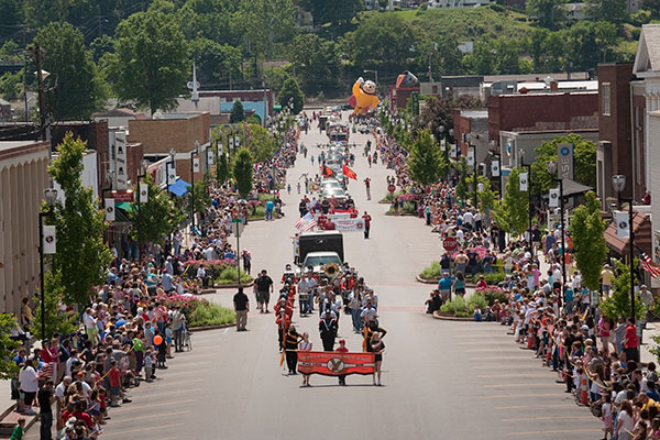 Armed Forces day parade in rural America.