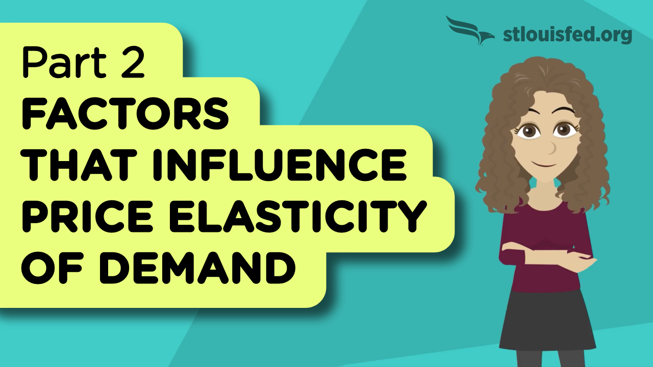 Video: Part 2: Price Elasticity of Demand: Factors That Influence Price Elasticity of Demand.
