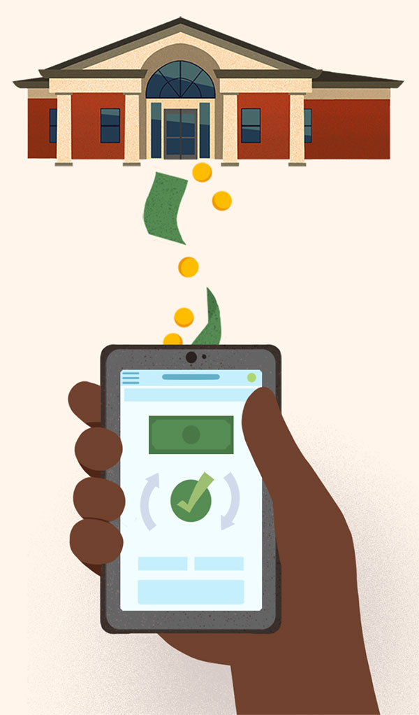 A banking app on a cellphone is one way to connect to your account and make payments.