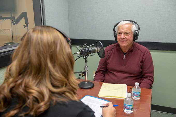 Economist Don Schlagenhauf in studio with Karen Mracek | St. Louis Fed