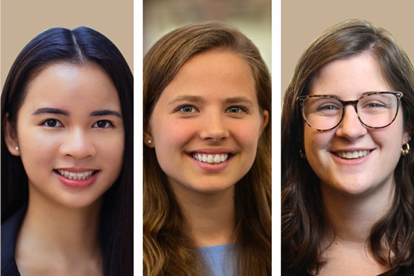 Praew Grittayaphong (left),  Julie Bennett (center), Maggie Isaacson (right)