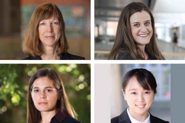 From clockwise top: Ellen McGratten, Kathleen McKiernan, Emily Moschini, Ming Xu