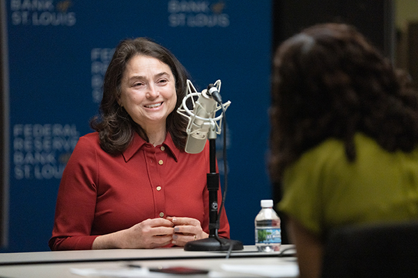 Stephanie Aaronson in the recording studio.