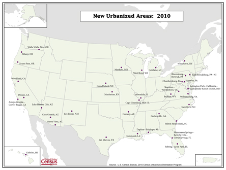 New Urbanized Areas Map