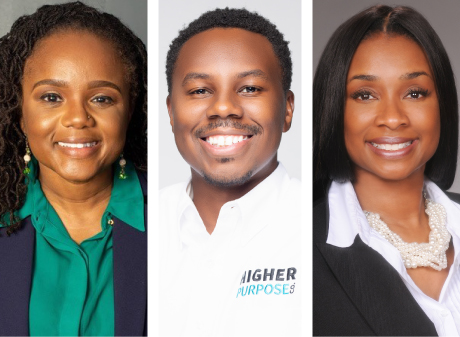 headshots of Roshun Austin, Tim Lampkin, and Martie North