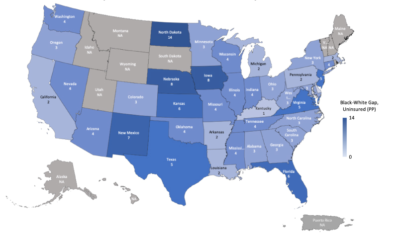 Racial Poverty Gap in Percentage Points (Black Minus White Poverty Share)