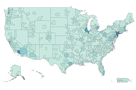 US map from Community Investment Explorer 2.0 tool