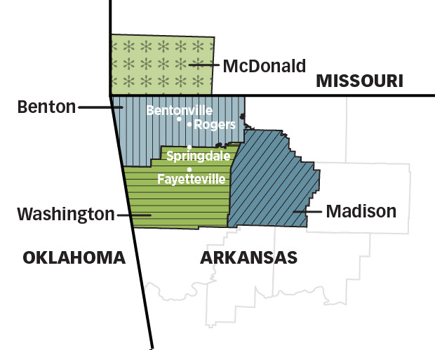 Northwestern Arkansas Map