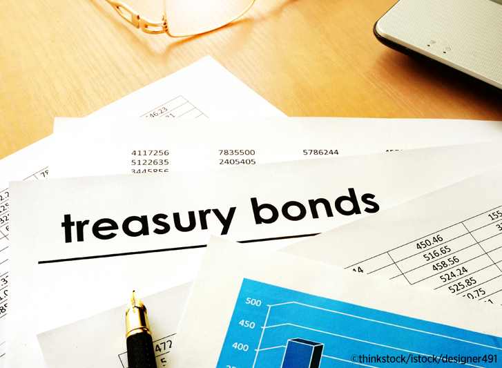 image of treasury bonds on desktop