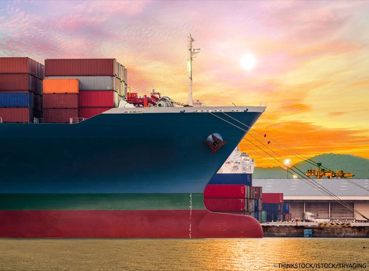 Cargo ship at dock