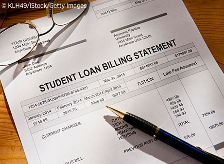 Student Loan Billing Statement Showing Late Fee Assessments