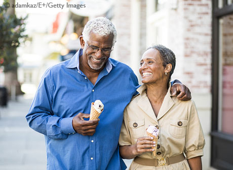 Couple eating ice cream