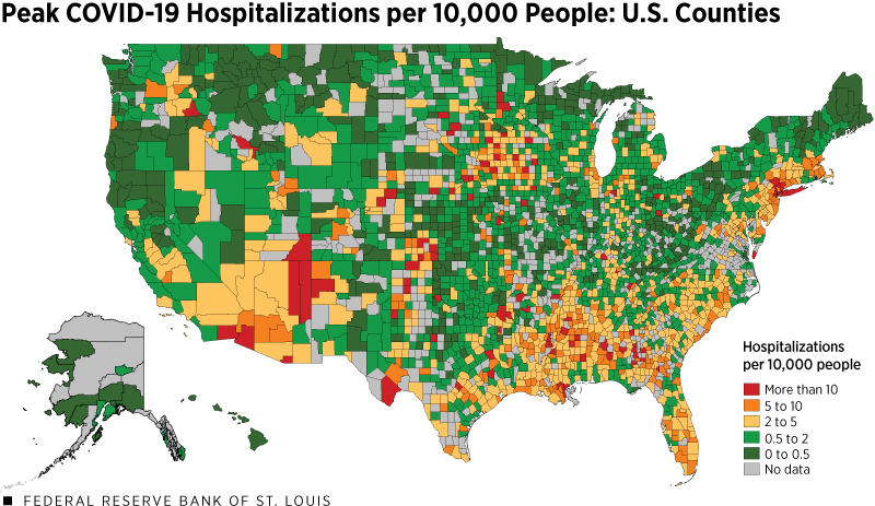 COVID-19 Peak Growth: U.S. by County